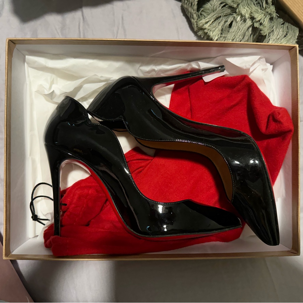 Black Patent Leather Hot Chick Christian Loubiton